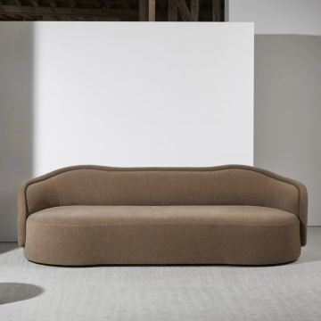 Contemporary Solid Wood Frame Upholstered 3-Seater Pim Sofa for Living Room