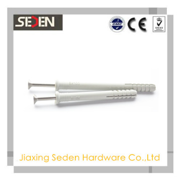Top Quality and best price White Nylon Hammer Drive Anchor With Screw in china