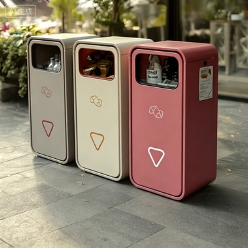 Custom Outdoor 3‑4 Compartments Stainless Steel Large Capacity Park Waste Sorting Bin