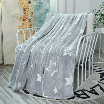 Wholesale fleece blankets throw 100% polyester glow in the dark super soft blanket