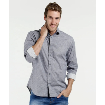 Chemise habillée 100% coton à manches longues pour hommes