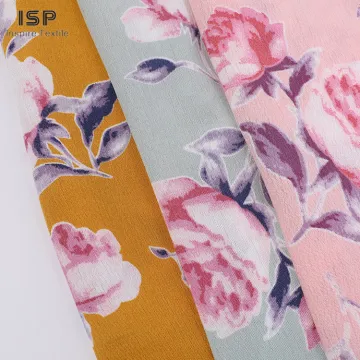 Eco Friendly Dyed Print 100%Rayon Crinkle Fabric