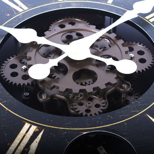 Wood Gear Wall Clock with Pendulum