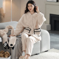 Kvinnors pyjamas förtjockade fleece flanell