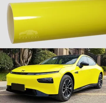 super gloss lemon yellow car vinyl wrap