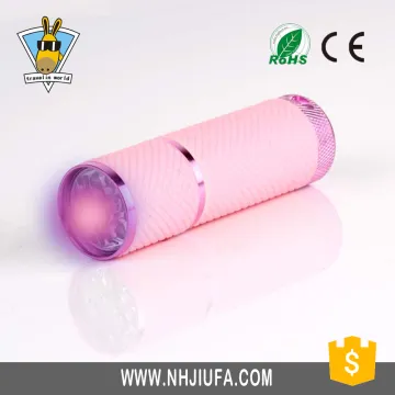 JF Led Purple Light UV Flashlight,mini pink Led UV Flashlight,Rubber cover 365nm UV Flashlight