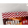 Bolsa de pie para salsa en polvo roja con orificio para colgar