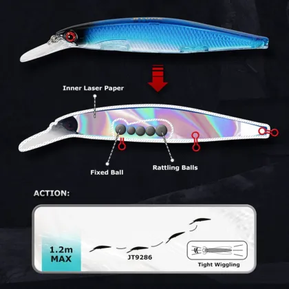 OEM 12.5cm Floating Minnow Artificial Bait for Ocean Fishing
