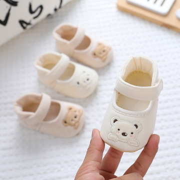Cute Planking Bear Shoes: Easter-themed, Soft Cotton, Indoor Walking Shoes with Magic Tape Closure