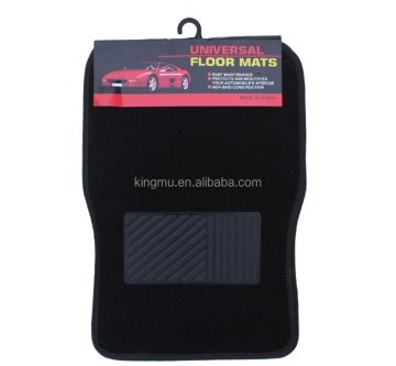 4PCS Universal Carpet Car Mats with Rubber Pads