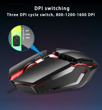 Black K3 Wired USB Gaming Mouse for PC Gamers