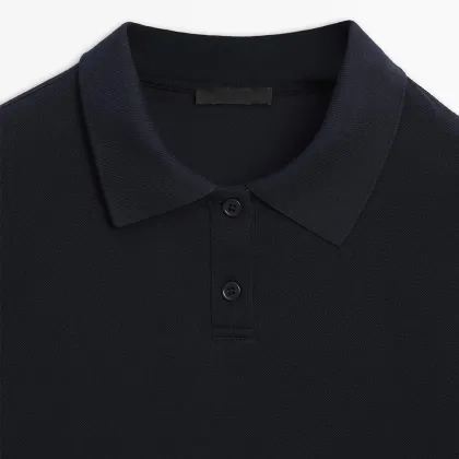 Women's commuting style mercerized cotton polo collar long-sleeved T-shirt