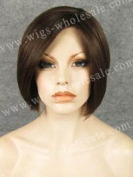 Silky Straight short brown Synthetic cosplay synthetic lace front wig anime