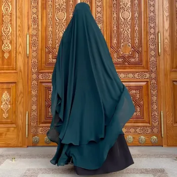 LM510 Double Layer Chiffon Maxi Scarf Hijab for Muslim Women
