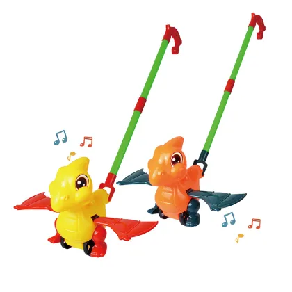 Plastic Cartoon Dinosaur Airplane Design Hand Pull Walker Toys for Children