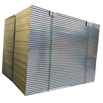 Soundproof Fireproof Metal Wall Insulated Rock Wool Sandwich Panel for Construction