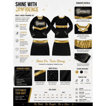Langarm-Cheerleading-Uniformen für alle Stars