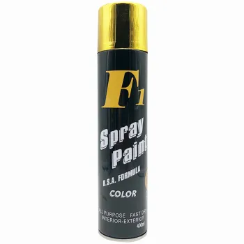 F1Bright Gold Spray - 300ml Golden Effect Paint for Graffiti