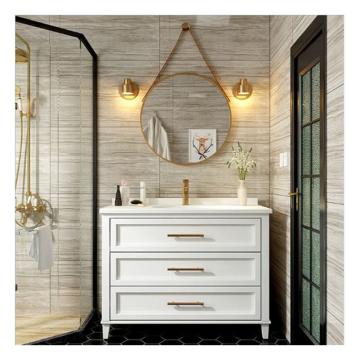 Italian Modern Rustic Solid Wood Double Sink Bathroom Vanities