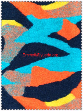 multi-colored patchwork jacquard design pint pattern boiled wool knit fabric