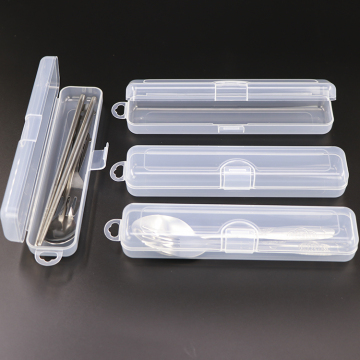 Baby Tableware Packaging Box Small Travel Cutlery Set Storage Box Transaparent Cutlery Packing Case Clear Storage Boxes