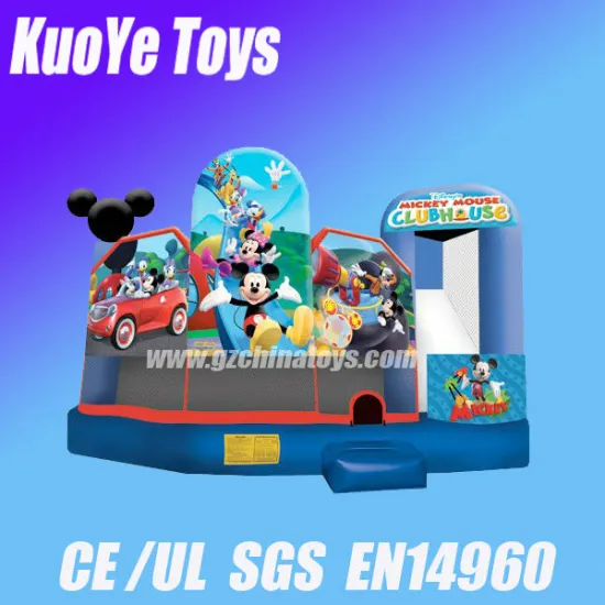 Mickey theme moonwalk inflatable children air bounce kids bounce house combos
