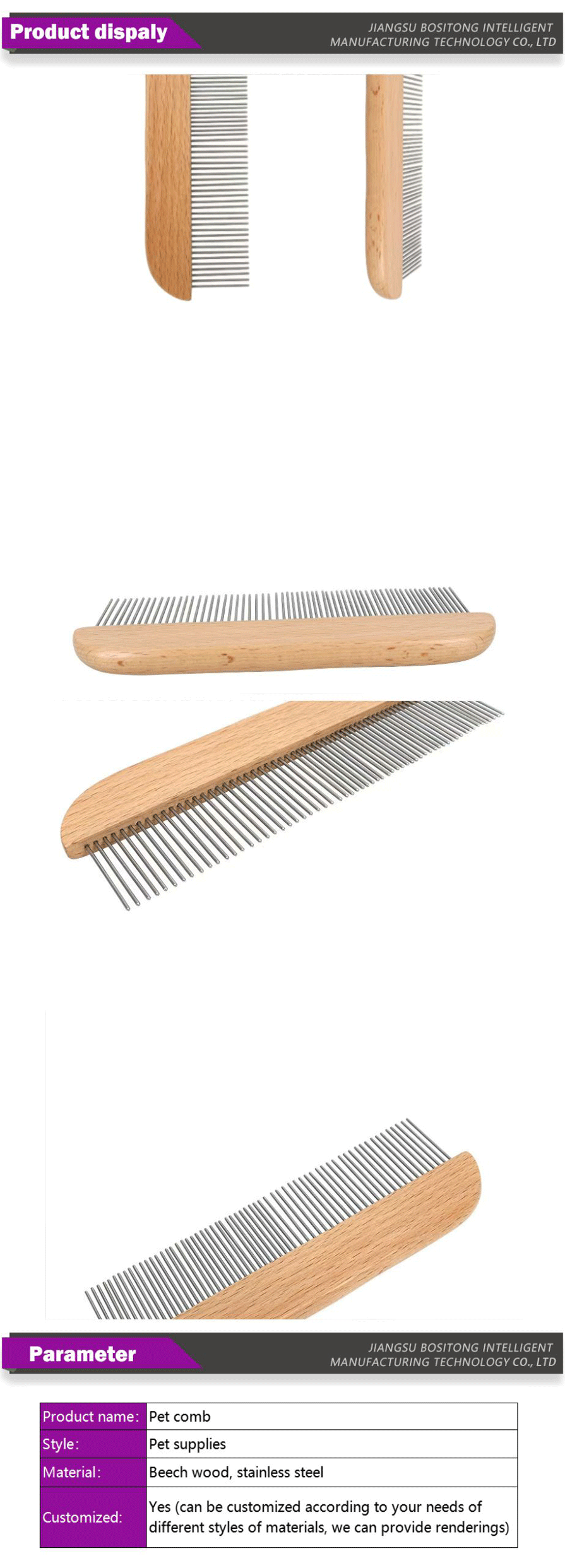 Pet Comb Stainless Steel Teeth