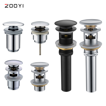 Brass Pop-up Sink Drains with Overflow - Bathroom Vessel Vanity Drain Assembly