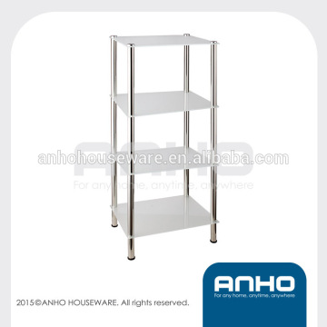 New style 4-tier square glass storage rack