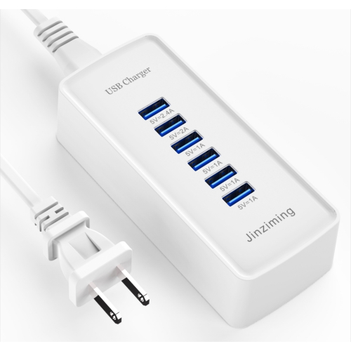 Estação de carregamento de mesa para carregador de viagem com portas múltiplas de 6 USB