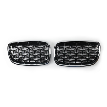 เพชรโครเมี่ยมสีดำมันวาว E70 สำหรับ BMW X5 X6 E70 E71 ABS Front Bumper
