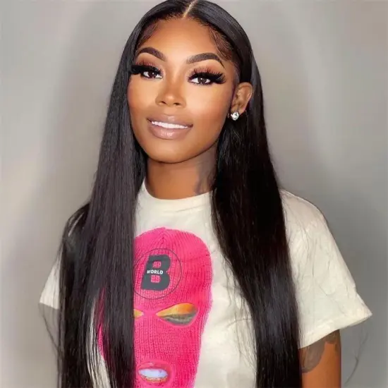 Film HD Swiss Lace Human Hair Wigs, Cheap Wholesale Raw Indian Wig Vendors, Transparent Lace Front Wig For Black Women