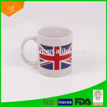 white porcelain mug flag logo