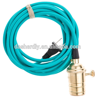 American electrical AC type 125V power plug cord +E26 lampholder with switch