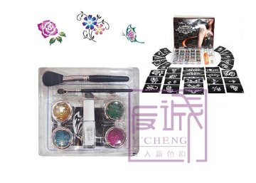 Oem 4 Colors Temporary Diamond Body Painting Glitter Tattoo Kits