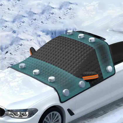 Thickened Magnetic Snow Cover for Black Car with Antifreeze Half Cover