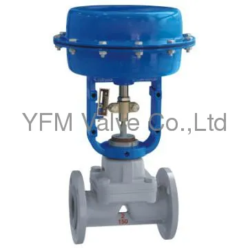 Lined PFA Pneumatic Diaphragm Valve weir type valve