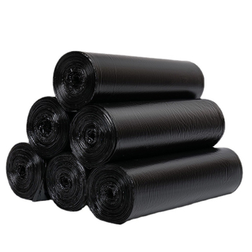 Custom Size Black Disposable HDPE LDPE Food Waste Trash Bags with Handle