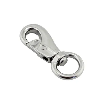 Stainless Steel SS304 Spring Hook High Polished Heavy Duty Bull Eye Swivel Single Snap Hook
