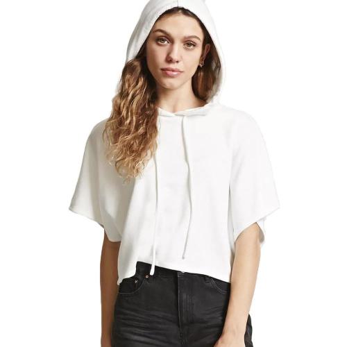 Women Cotton Crop Top Hoodie