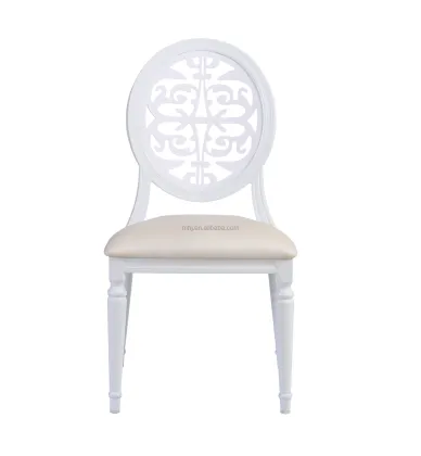 White PU Leather French Louis Style Modern Upholstery Hotel Dining Room Event Chair