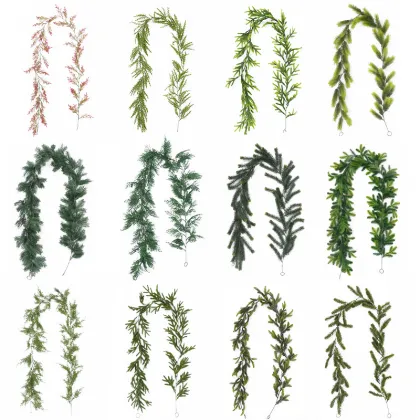 Artificial Pine Leaf Wreath Garlands with Cypress and Cedar