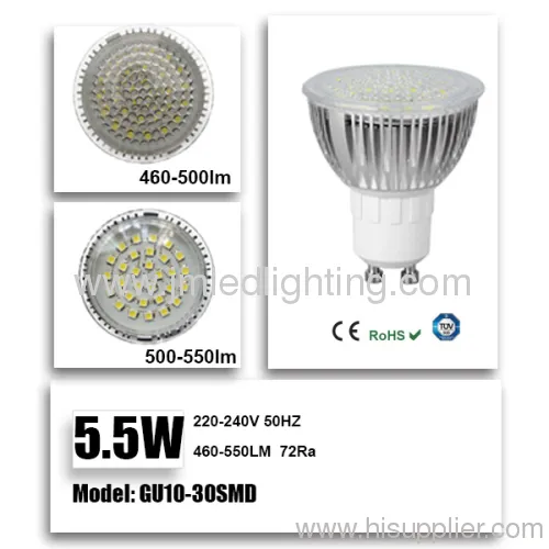 Gu10 Led Spot Lights 5.5w 30smd Day White 