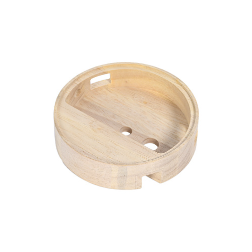 Accesorios de iluminación base redonda de madera