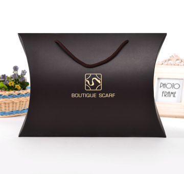 Custom black pillow shape gift box for scarf