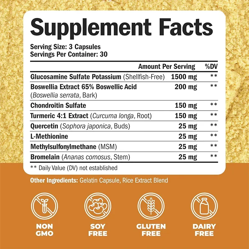Joint Health & Comfort: OEM/ODM Glucosamine Chondroitin Turmeric Capsules for Sports Performance