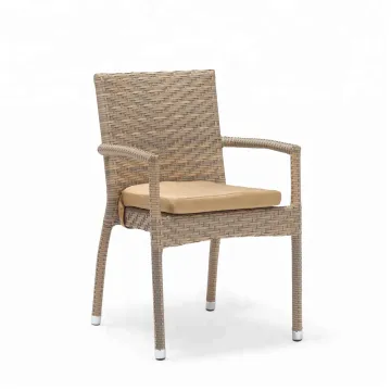 Comfortable Metal PE Rattan Garden Armchair - Outdoor Dining Furniture
