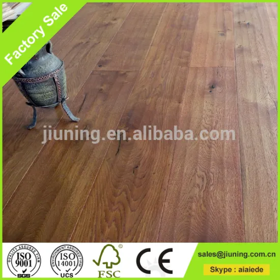Multi layer Solid Oak flooring handscraped texture Antique floor