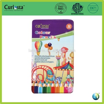 12pcs standard color lead pencil in metal box