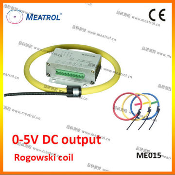 High voltage current detector 0-100kA 0-5V DC output flexible rogowski coil ME015 flex current transformer flex CT